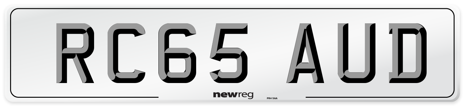 RC65 AUD Number Plate from New Reg